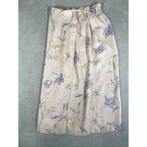 Alfred Dunner Faux Wrap Long Maxi Column Skirt Women's 10p Petite Pink Floral